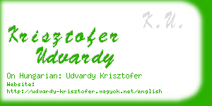 krisztofer udvardy business card